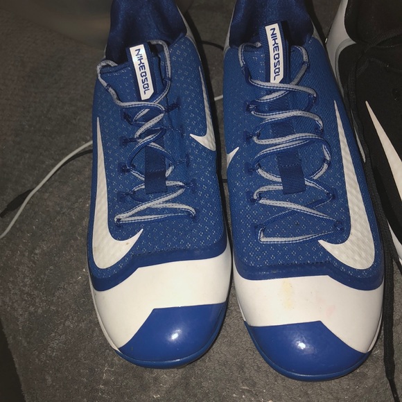 NIKE HURRACHE BASEBALL CLEETS BLUE,WHITE SIZE 14 - Picture 1 of 7
